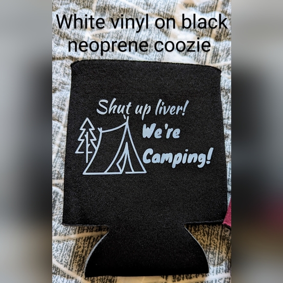 Set of 2 black & burgundy funny can coozies, BNWOT - Picture 4 of 5